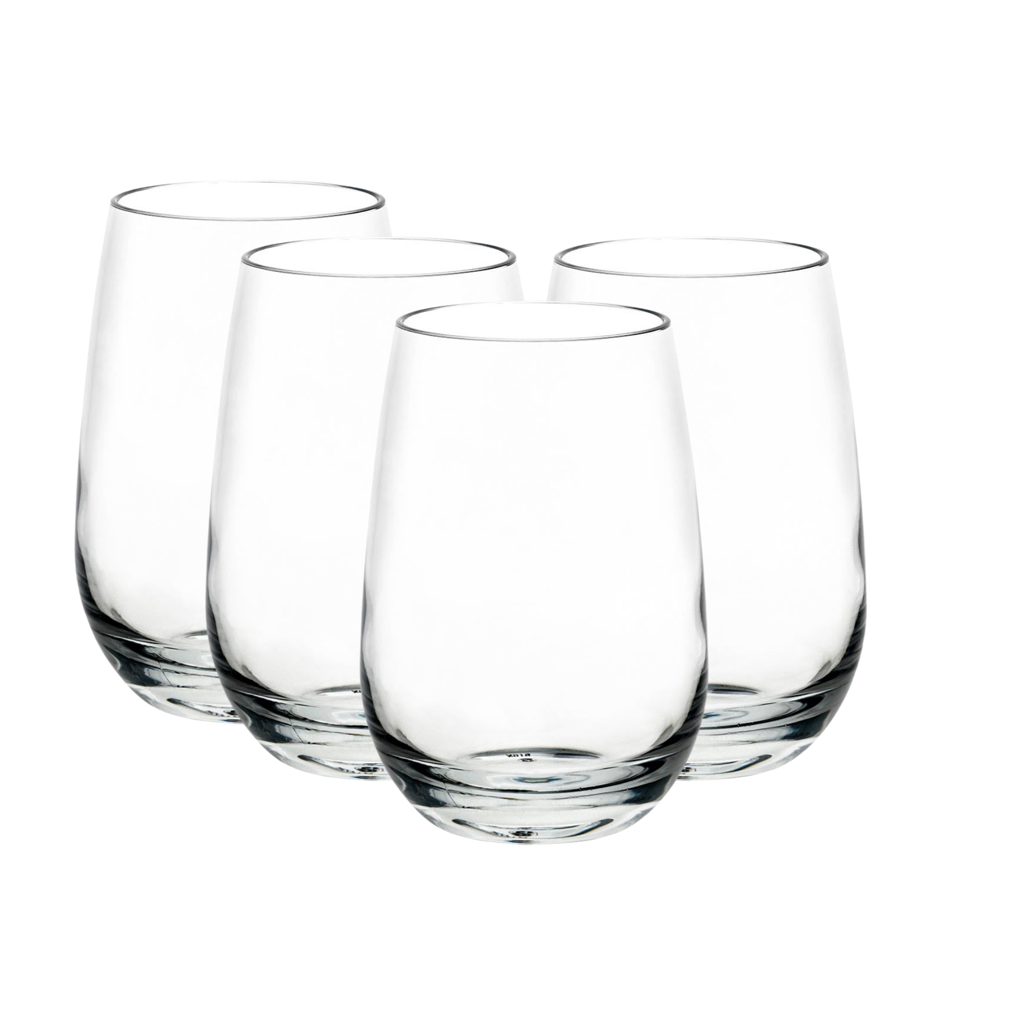 Visions 14 oz. Heavy Weight Clear Plastic Stemless Wine Glass - 16/Pack