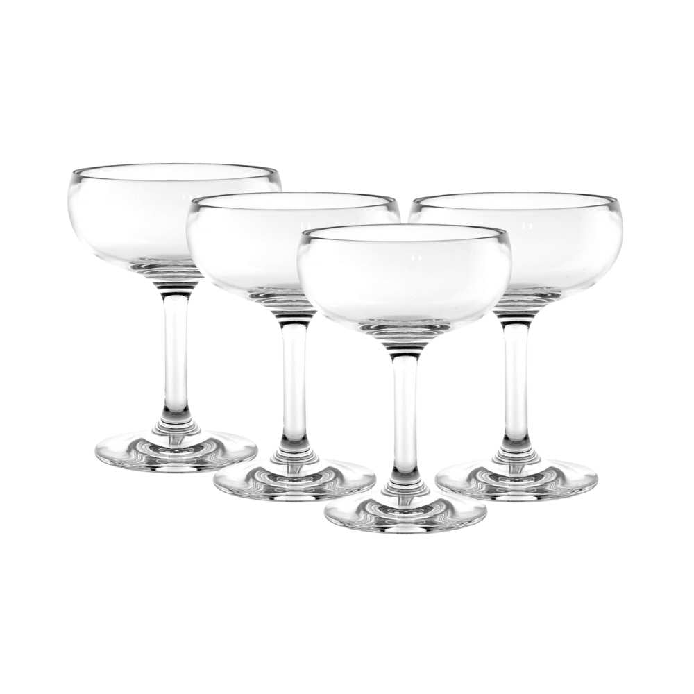 Plastic Champagne Coupe Glasses 7oz - Set of 4